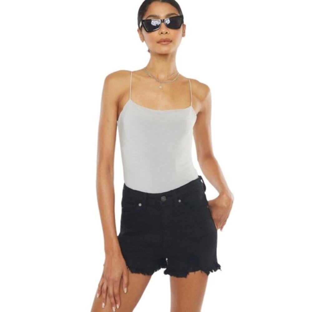 Kan Can High Rise Black Denim Shorts - KC7281BK - Size Large